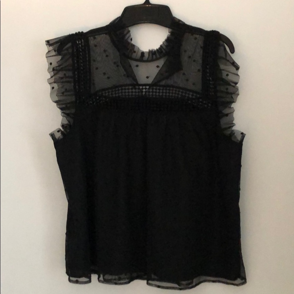 Never worn. Roslyn Victorian. Blk polkadot top